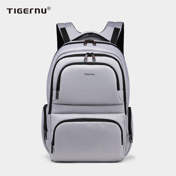 TIGERNU T-B3140 silver nylon backpack - fashionable multi-functional design for 14-15.6 inch laptops