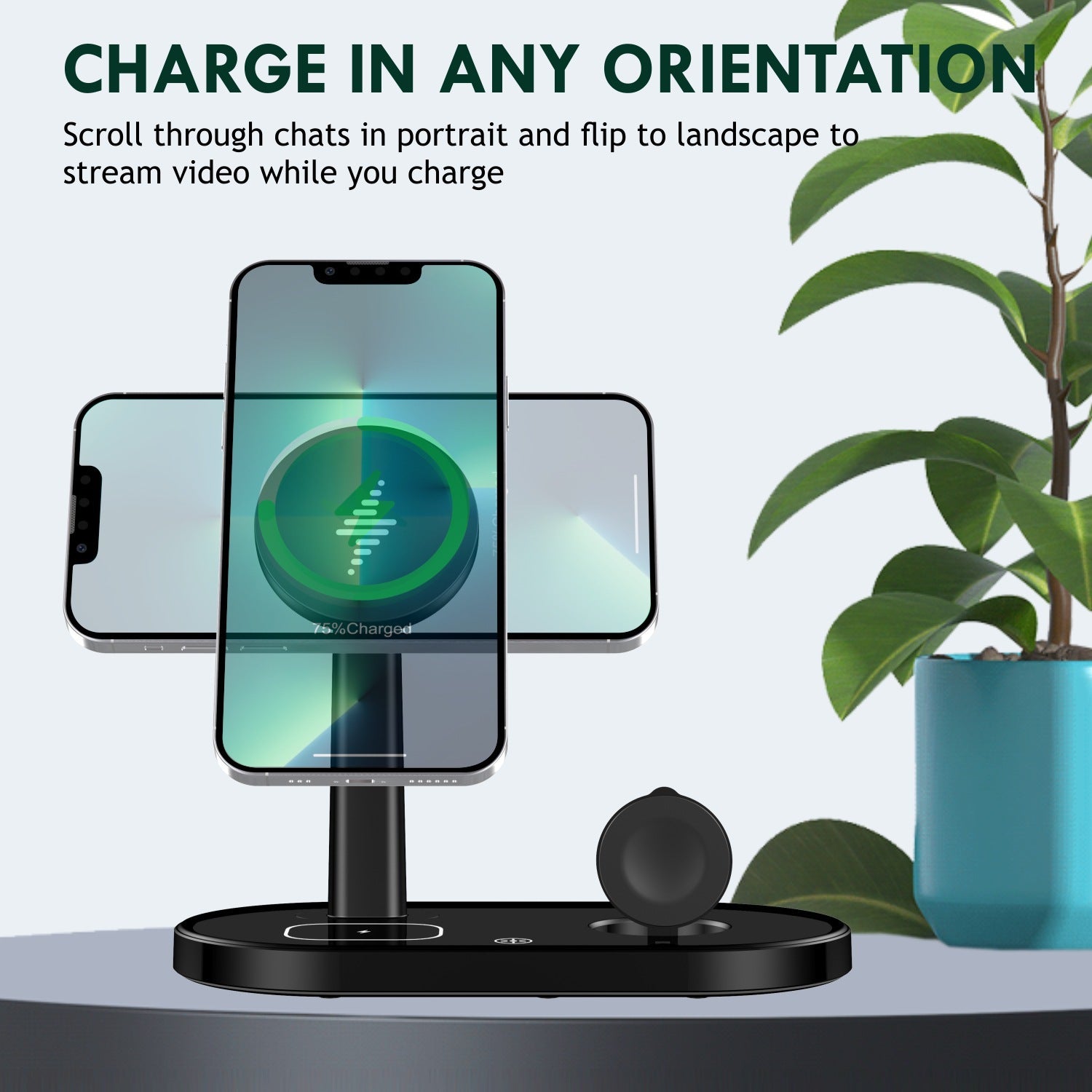 Phone Holder Charger Three-in-one Magnetic Wireless Multifunctional Desktop