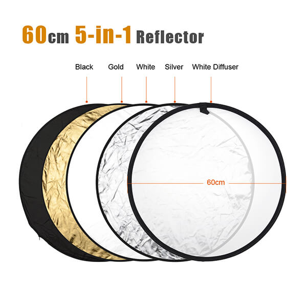 Deco Photo 5-in-1 Collapsible Multi-Disc Light Reflectors (23