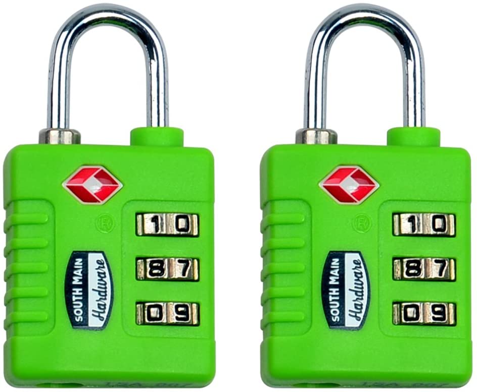 South Main Hardware TSA-Accepted Resettable Luggage Lock, 2-Pack