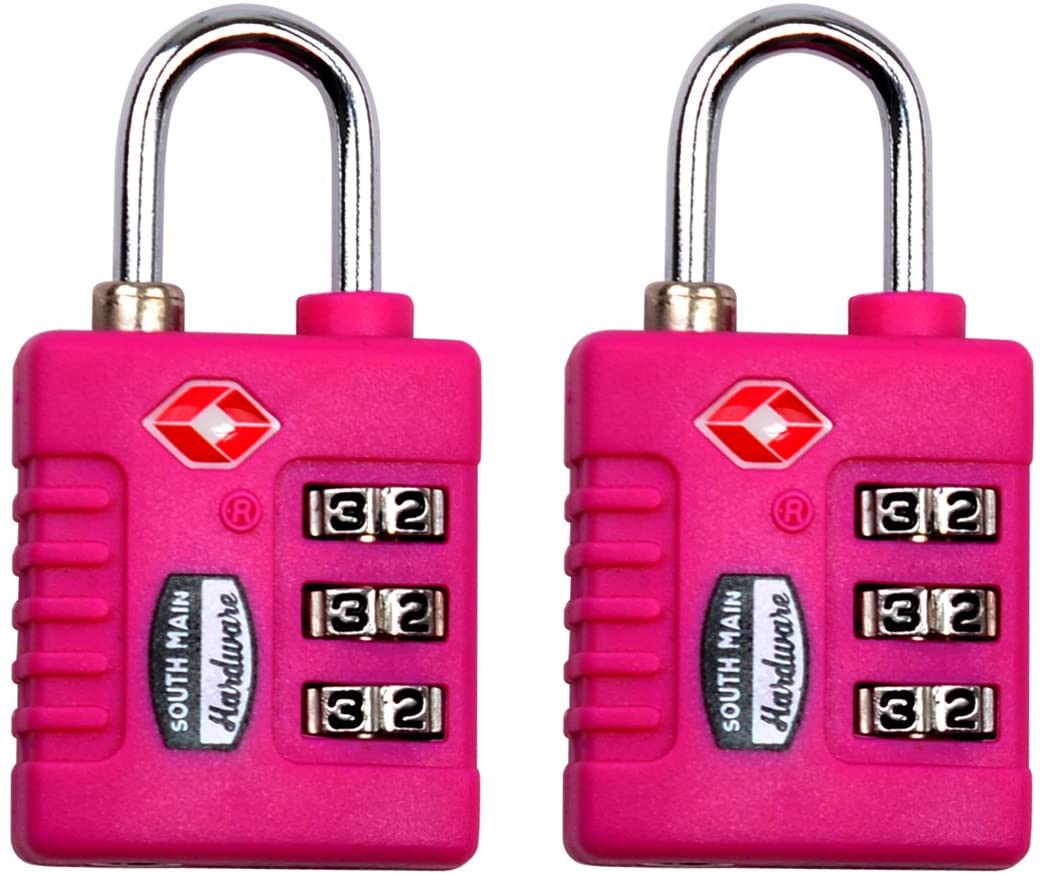 South Main Hardware TSA-Accepted Resettable Luggage Lock, 2-Pack