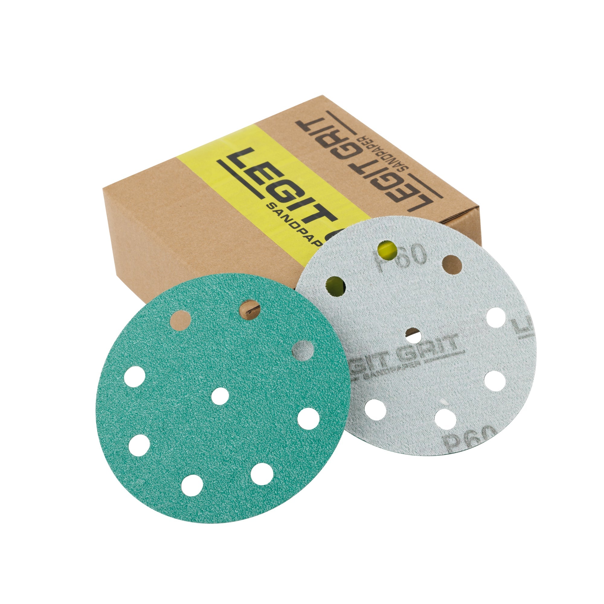 5-Inch 9-Hole Hook & Loop Sanding Discs, Single Grit, 50/100/150-Packs