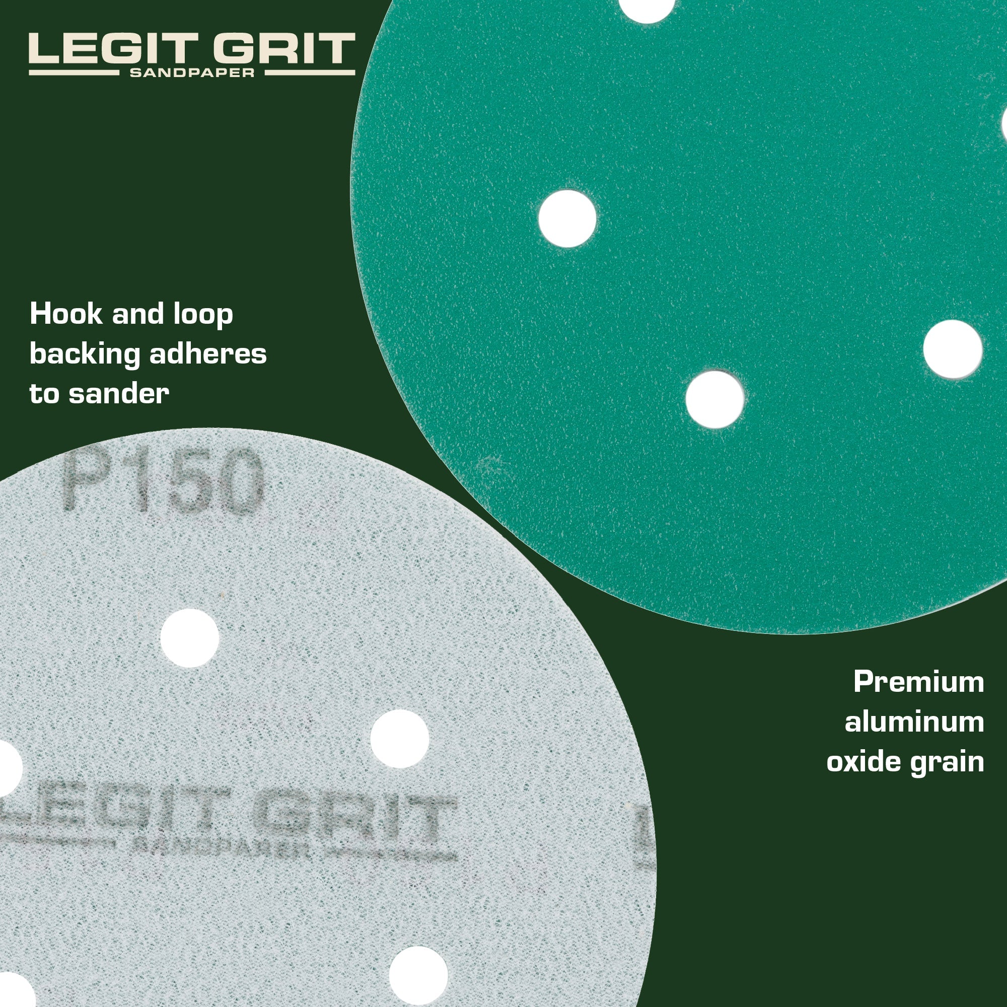 6-Inch 6-Hole Hook & Loop Sanding Discs, Single Grit, 50/100/150-Packs