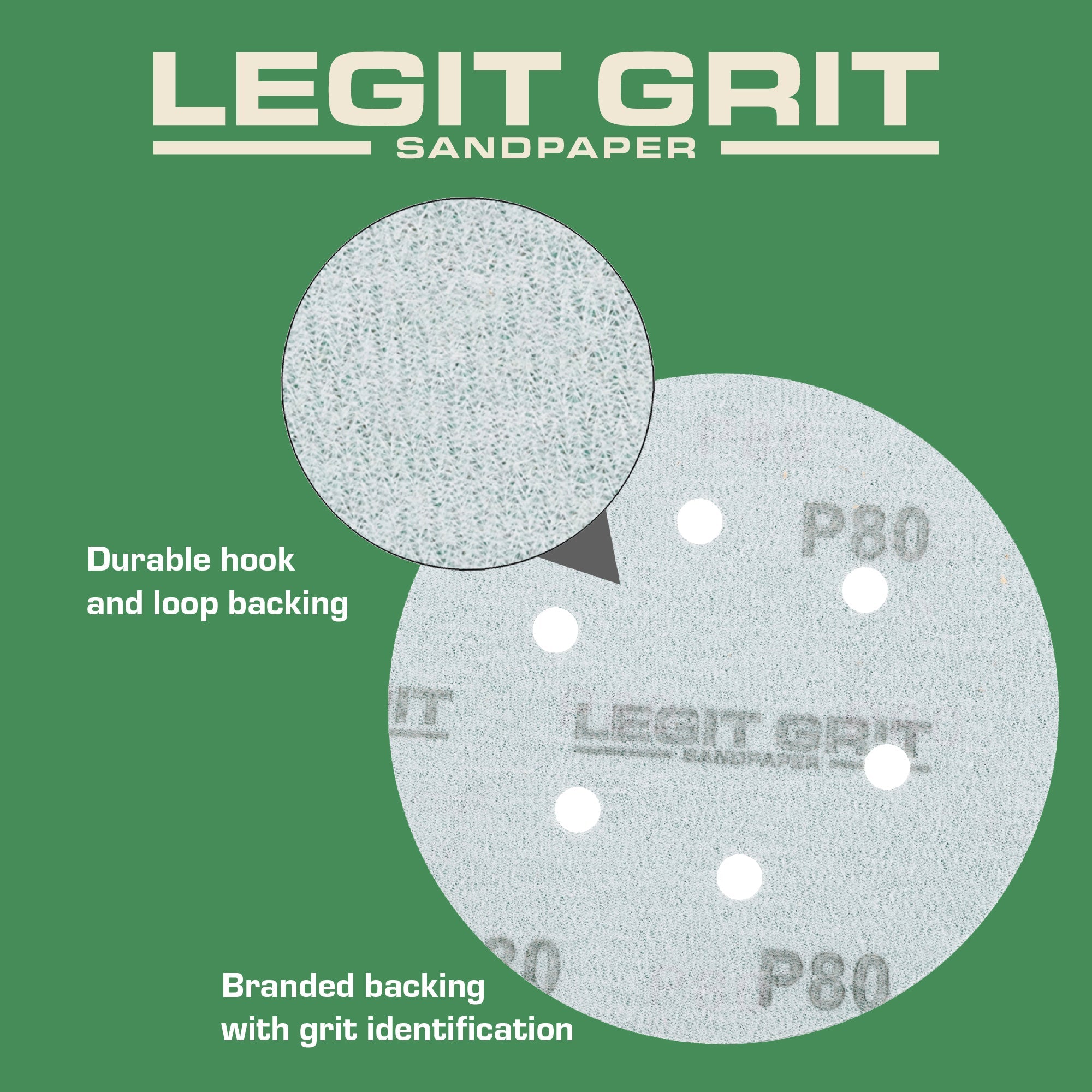 6-Inch 6-Hole Hook & Loop Sanding Discs, Single Grit, 50/100/150-Packs