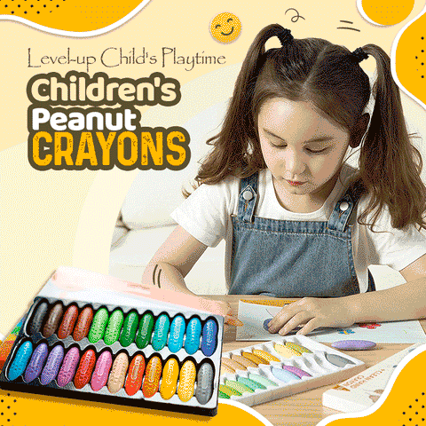 Crayons For Kids Peanut,Washable Crayons for Kids Ages 2-4,24 Colors  Non-Toxic Crayons,Easy to Hold Peanut Crayons for Toddlers Babies,Coloring  Art Supplies (24colors) 