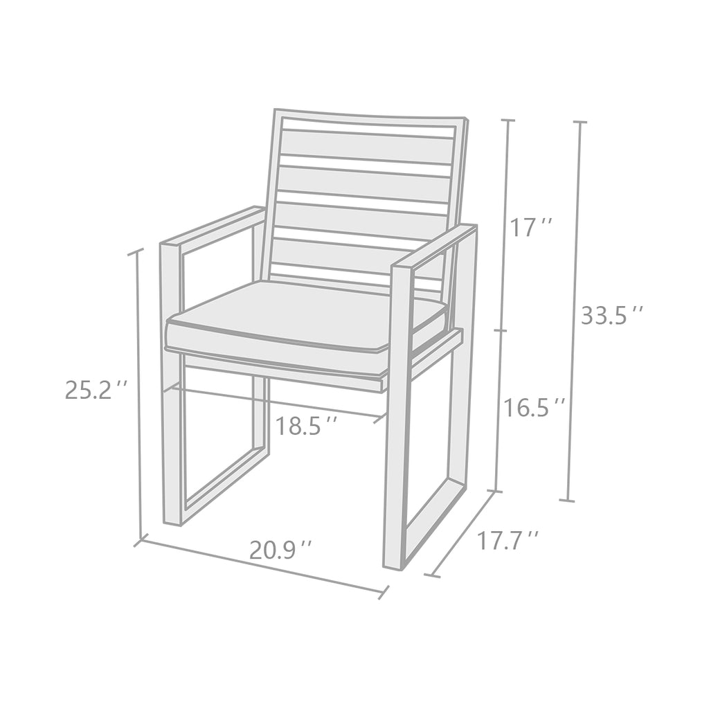 vicllax outdoor metal dining armchair