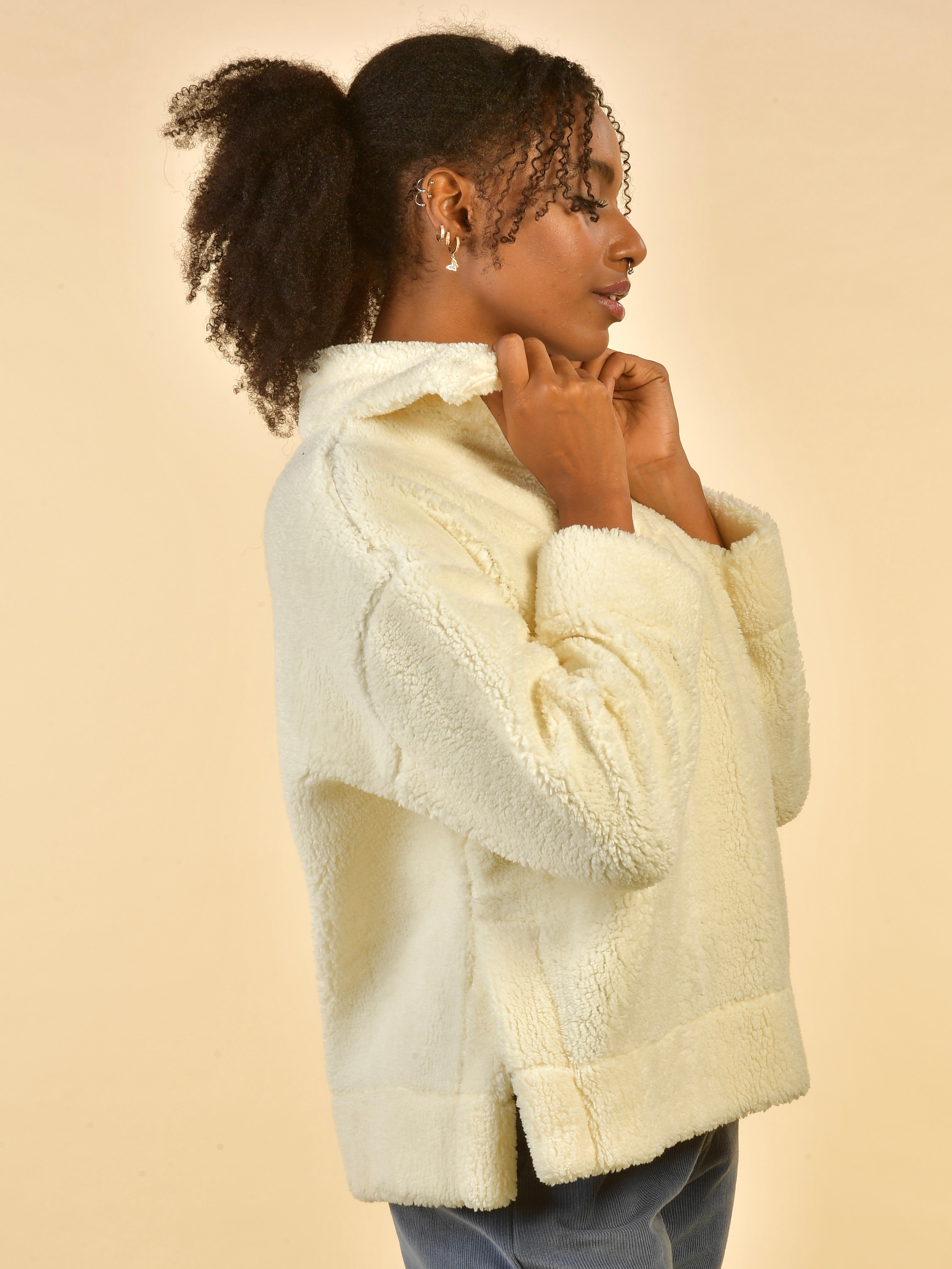 Livvy - Snap-Front Sherpa Pullover