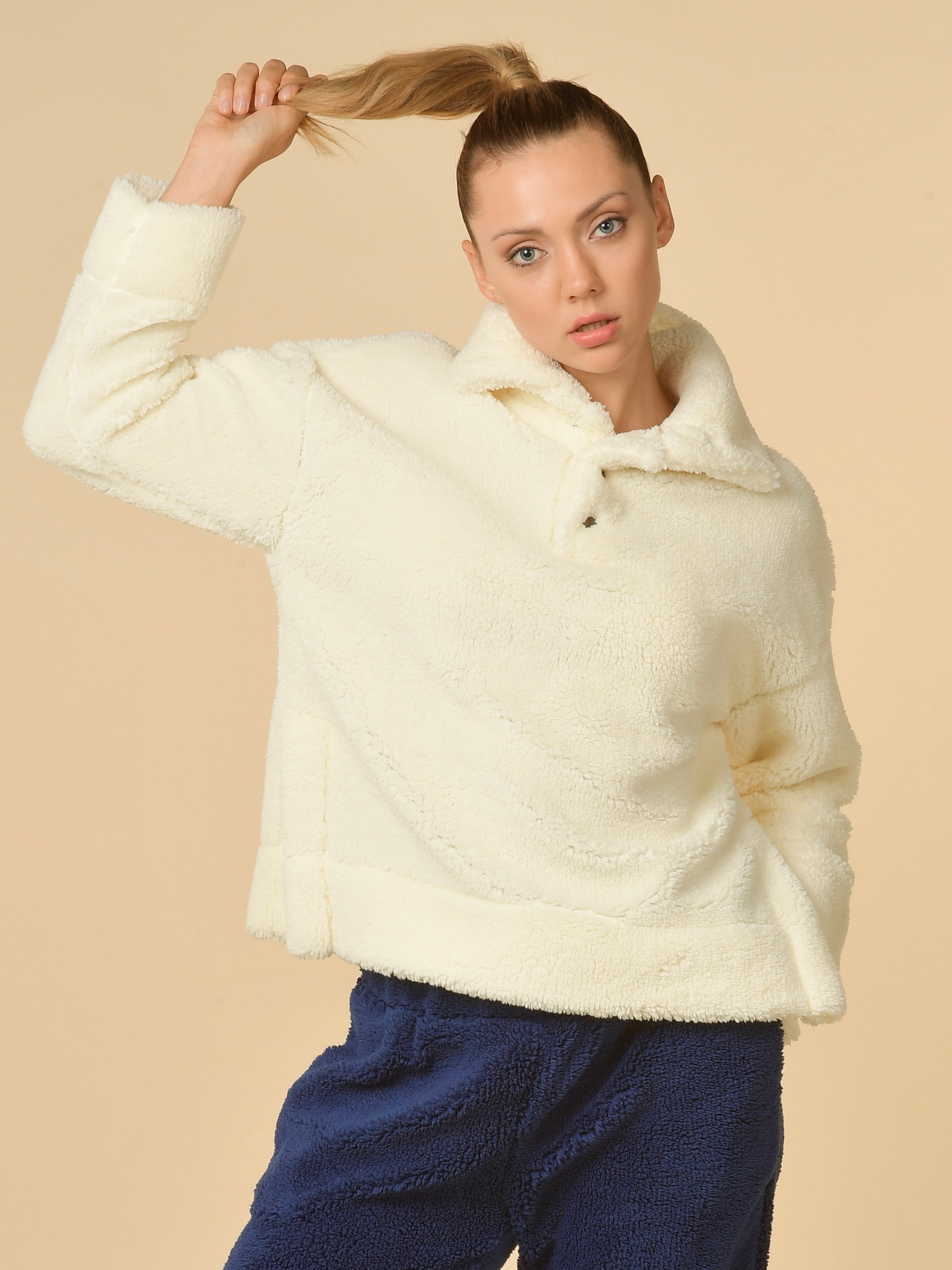 Livvy - Snap-Front Sherpa Pullover