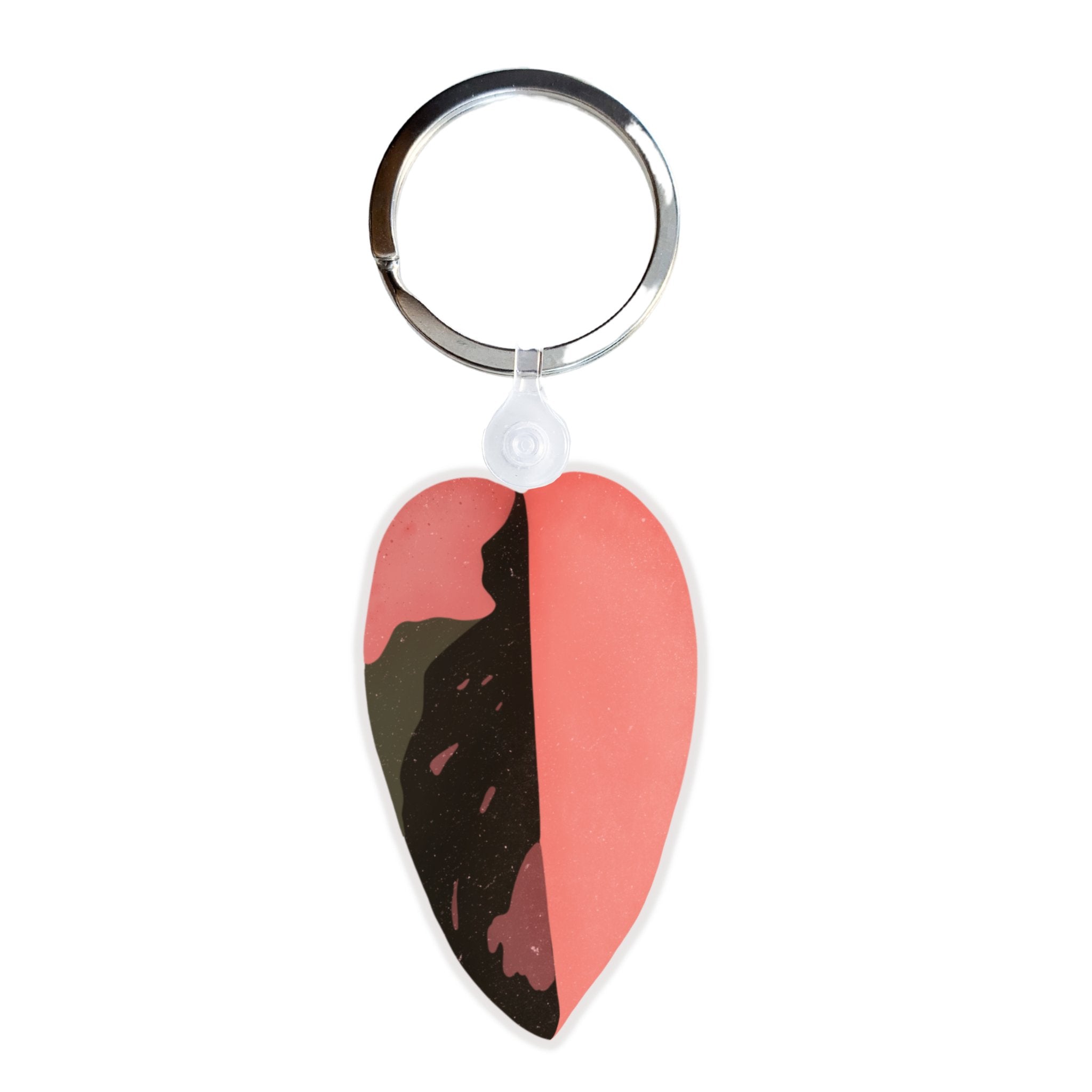 Pink Princess Philodendron Leaf Acrylic Keychain