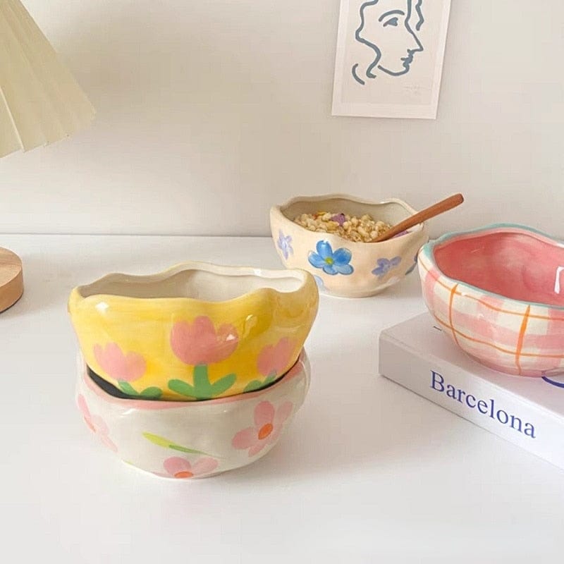 Hand Painted Irregular Ceramic Bowls