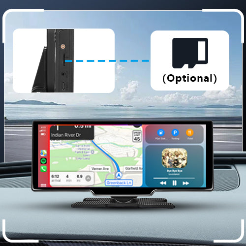 PODOFO 10.26 Inch 4+64G Android 13 Portable Apple CarPlay Screen, Wireless Android Auto Car Stereo with GPS Navigation & WiFi, 8-Core , Bluetooth Hands-Free, support Backup Camera