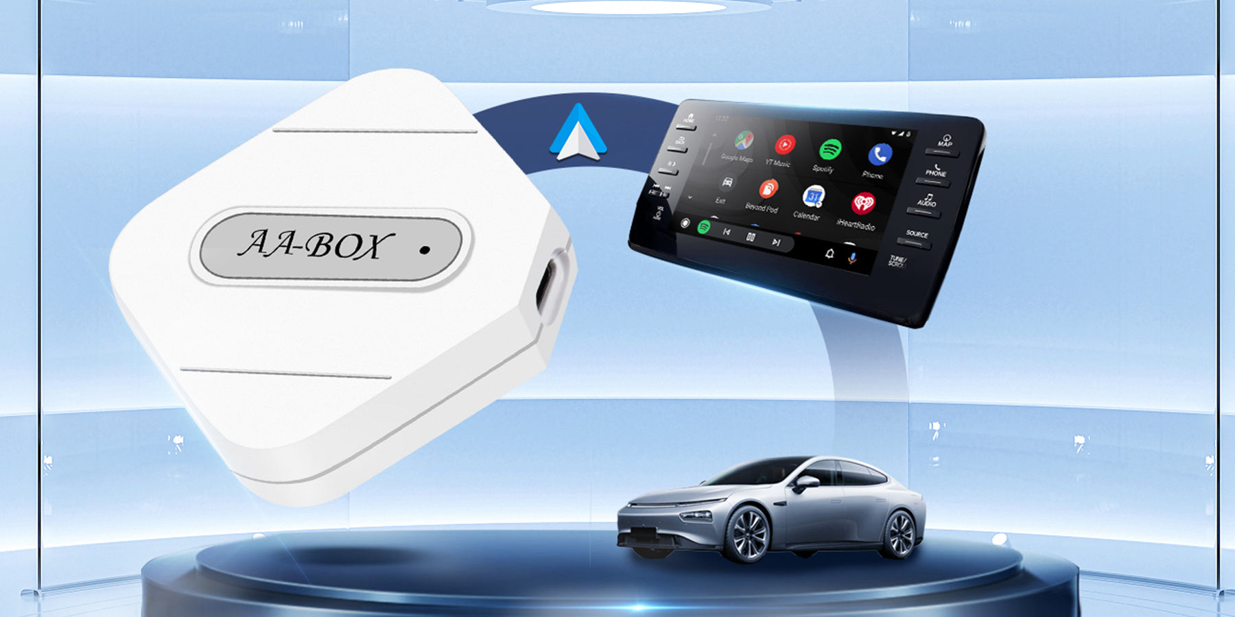 PODOFO Wired to Wireless Android Auto Adapter Fastest and Most Compact Wireless Android Auto Adapter, Plug&Play No Delay