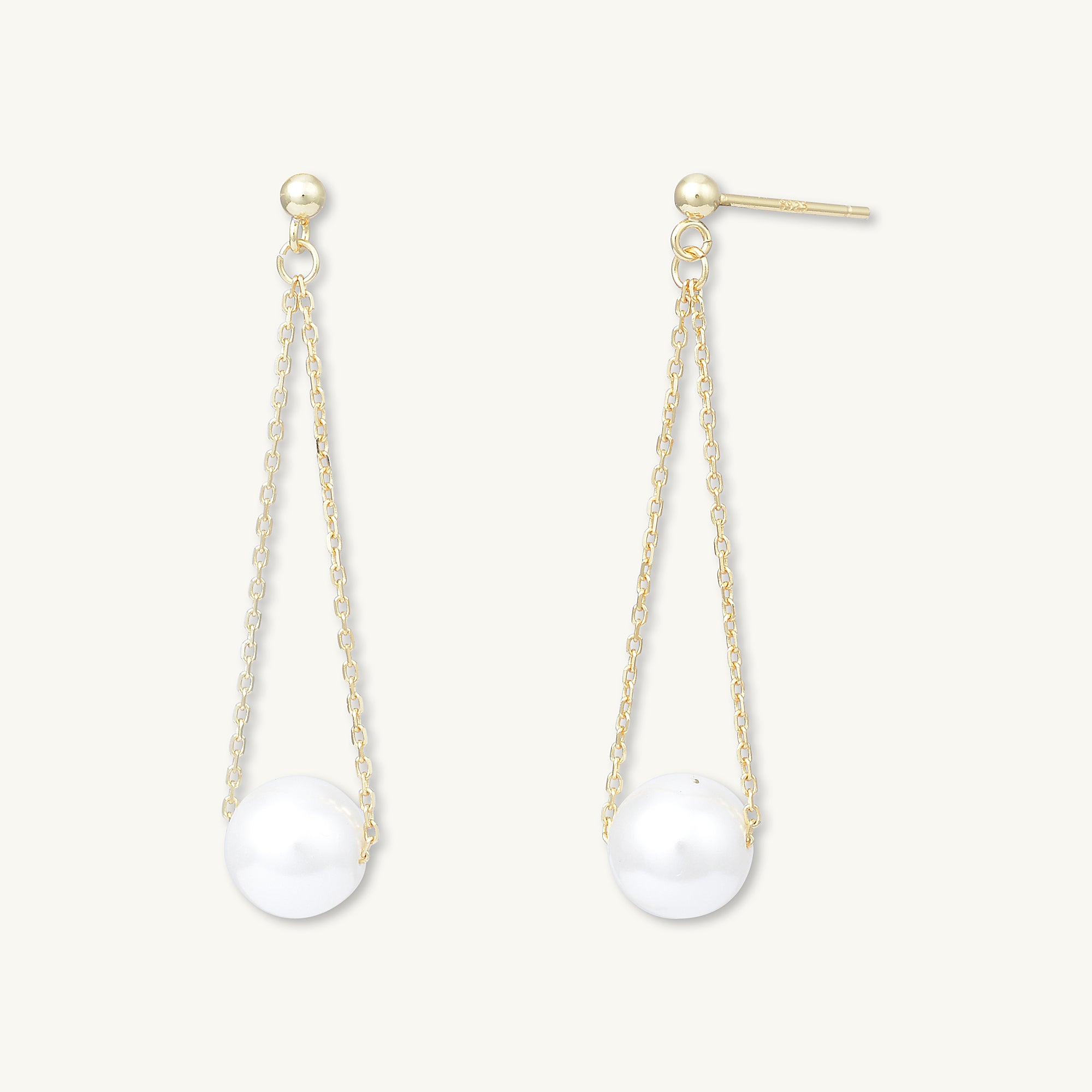 Pearl Drop Stud Earrings