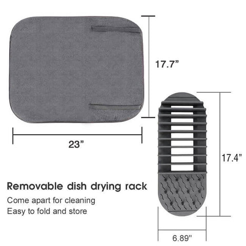 Levoite™Dish Drying Rack and Mat For Kitchen Countertop — levoite