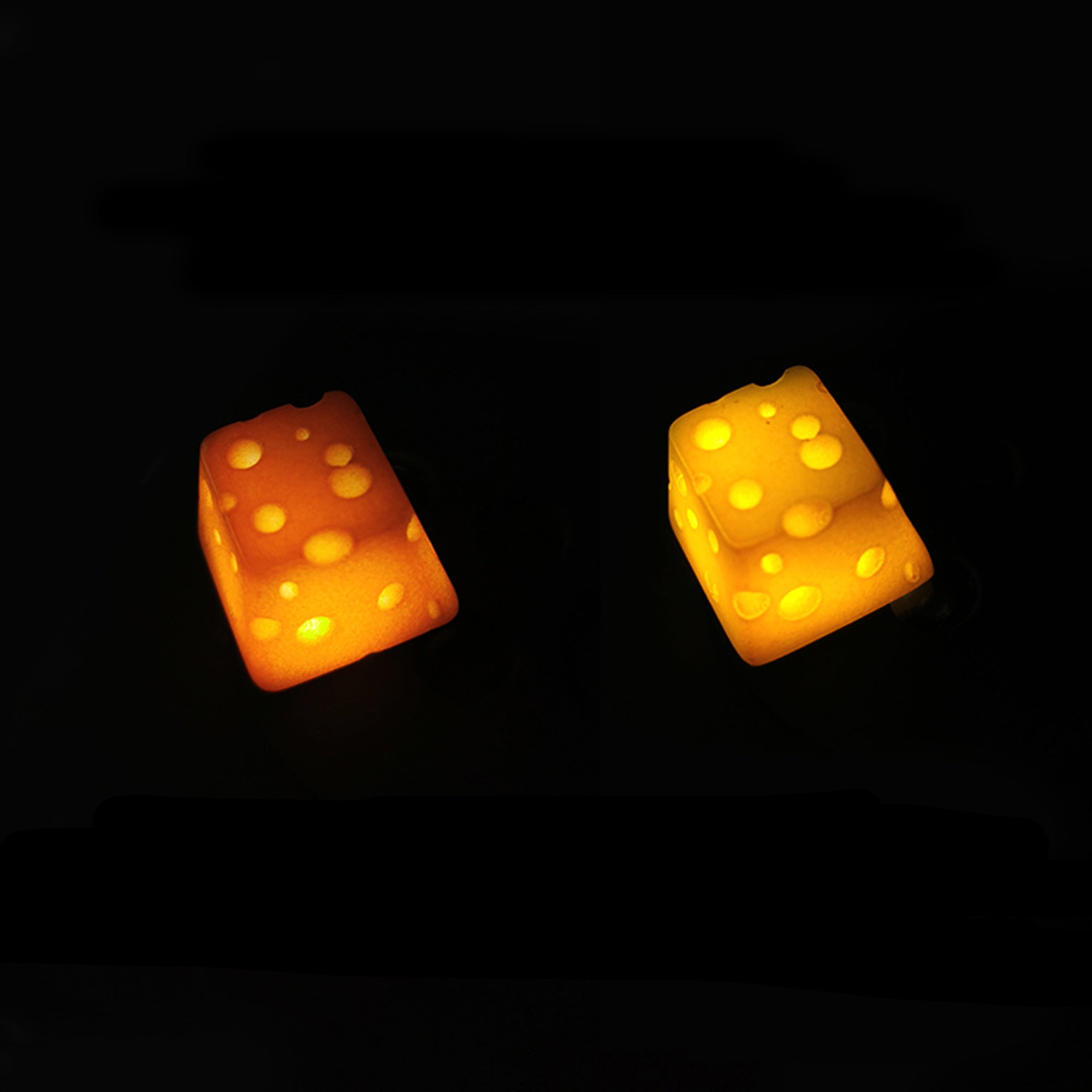 Cheese Resin Handmade Backlit Keycap Orange/Yellow