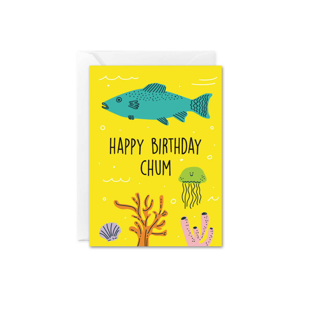 Happy Birthday Chum Fish Mini Card