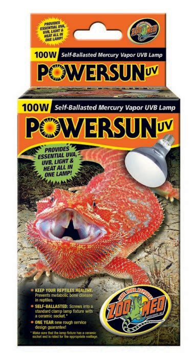 PowerSun Mercury Vapor UV Bulbs, 100 watt