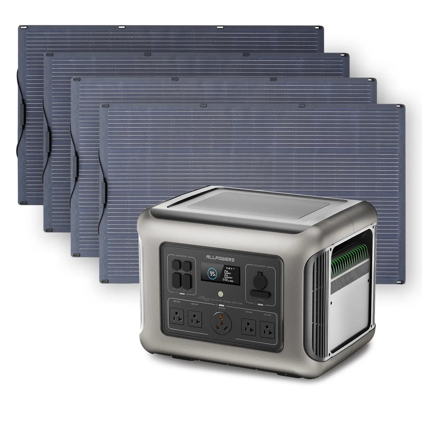 ALLPOWERS Solar Generator Kit 2500W (R2500 + 4 x SF200 200W Flexible Solar Panel)