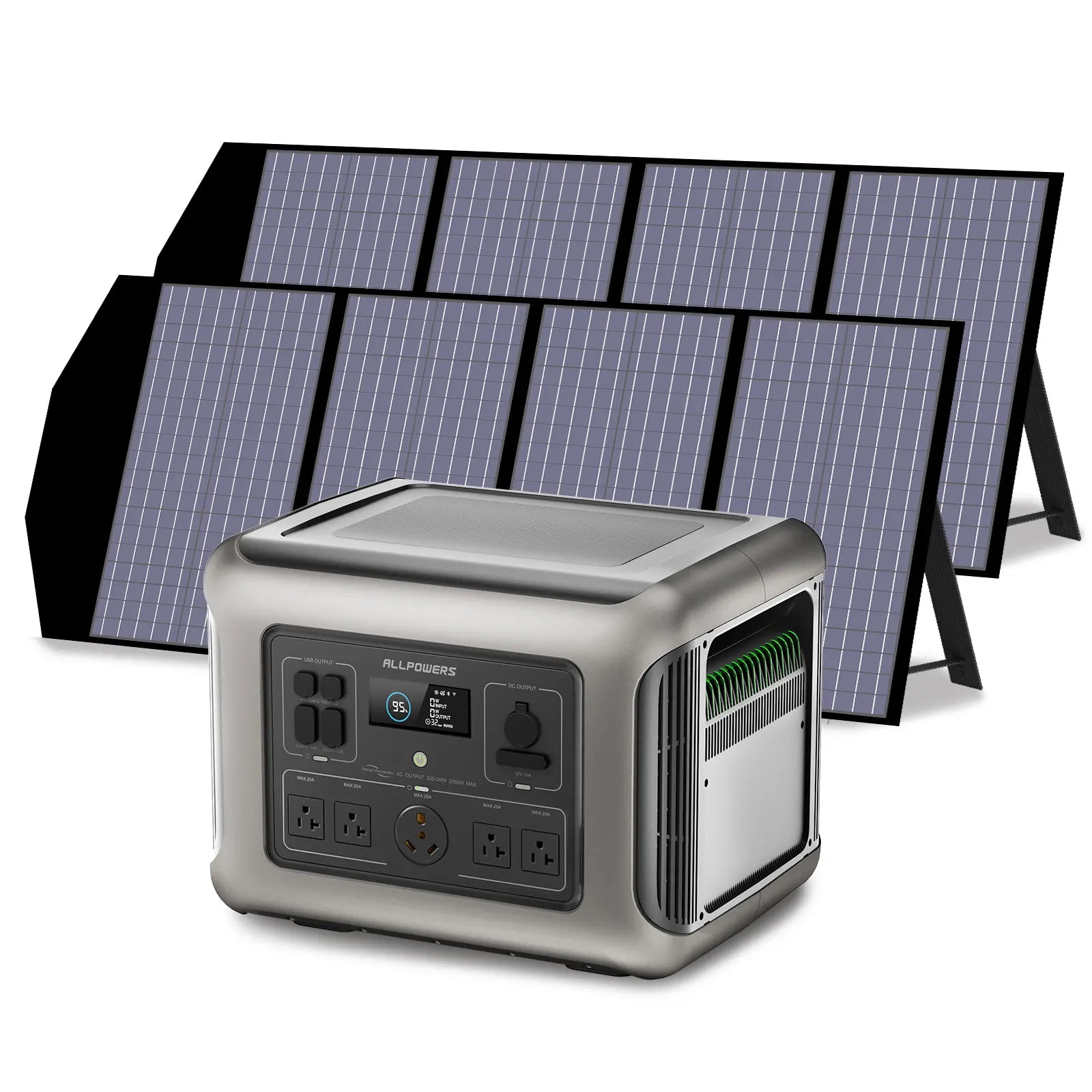 ALLPOWERS Solar Generator Kit 2500W (R2500 + 2 x SP029 140W Solar Panel)