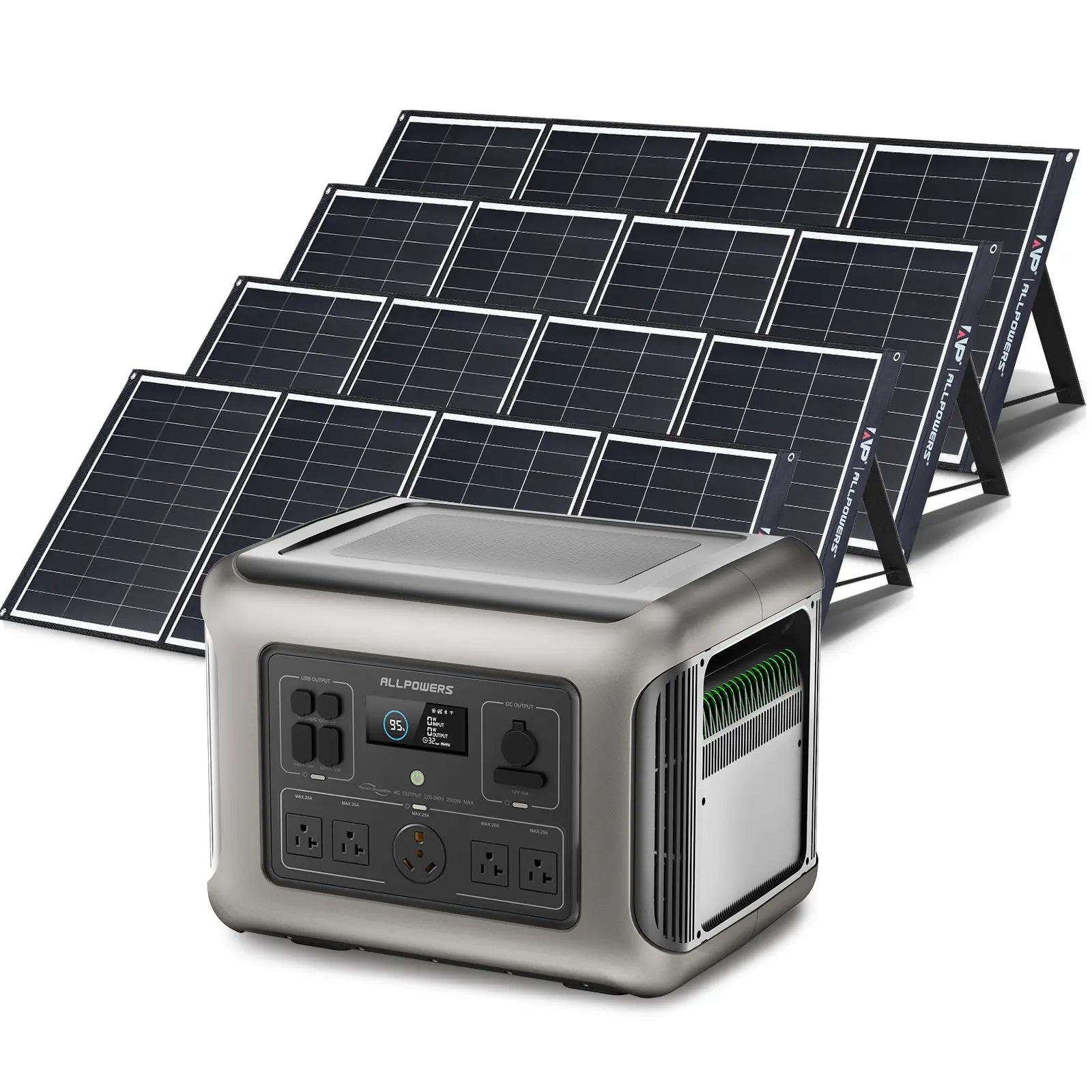 ALLPOWERS Solar Generator Kit 2500W (R2500 + 4 x SP035 200W Solar Panel)