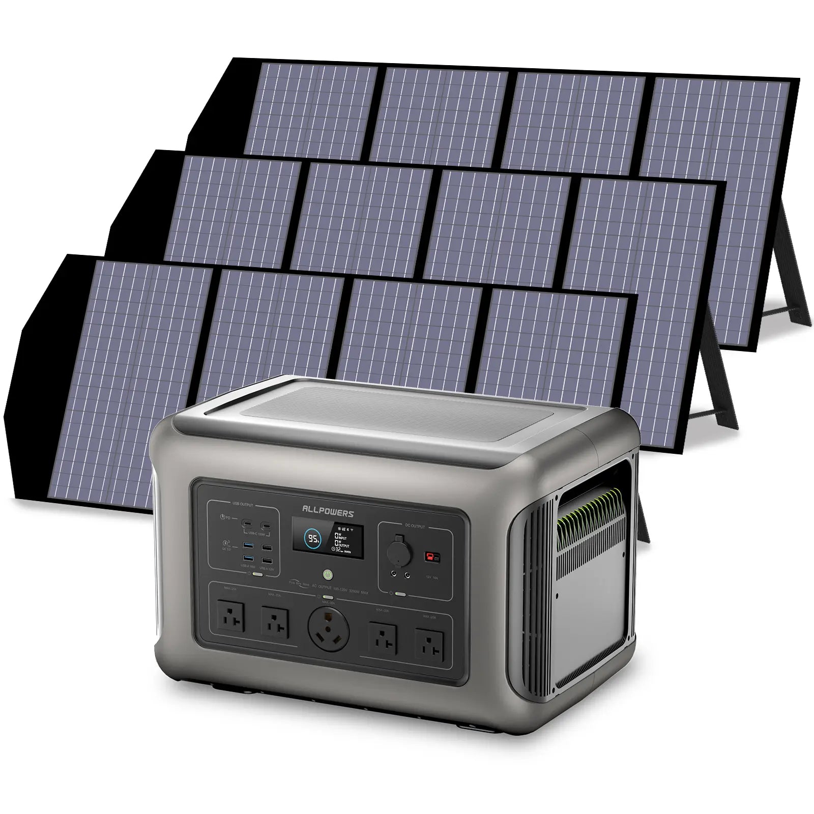 ALLPOWERS Solar Generator Kit 3200W (R3500 + 3 x SP029 140W Solar Panel)