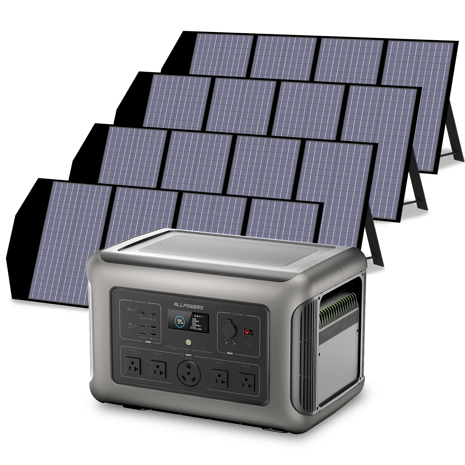 ALLPOWERS Solar Generator Kit 3200W (R3500 + 4 x SP029 140W Solar Panel)