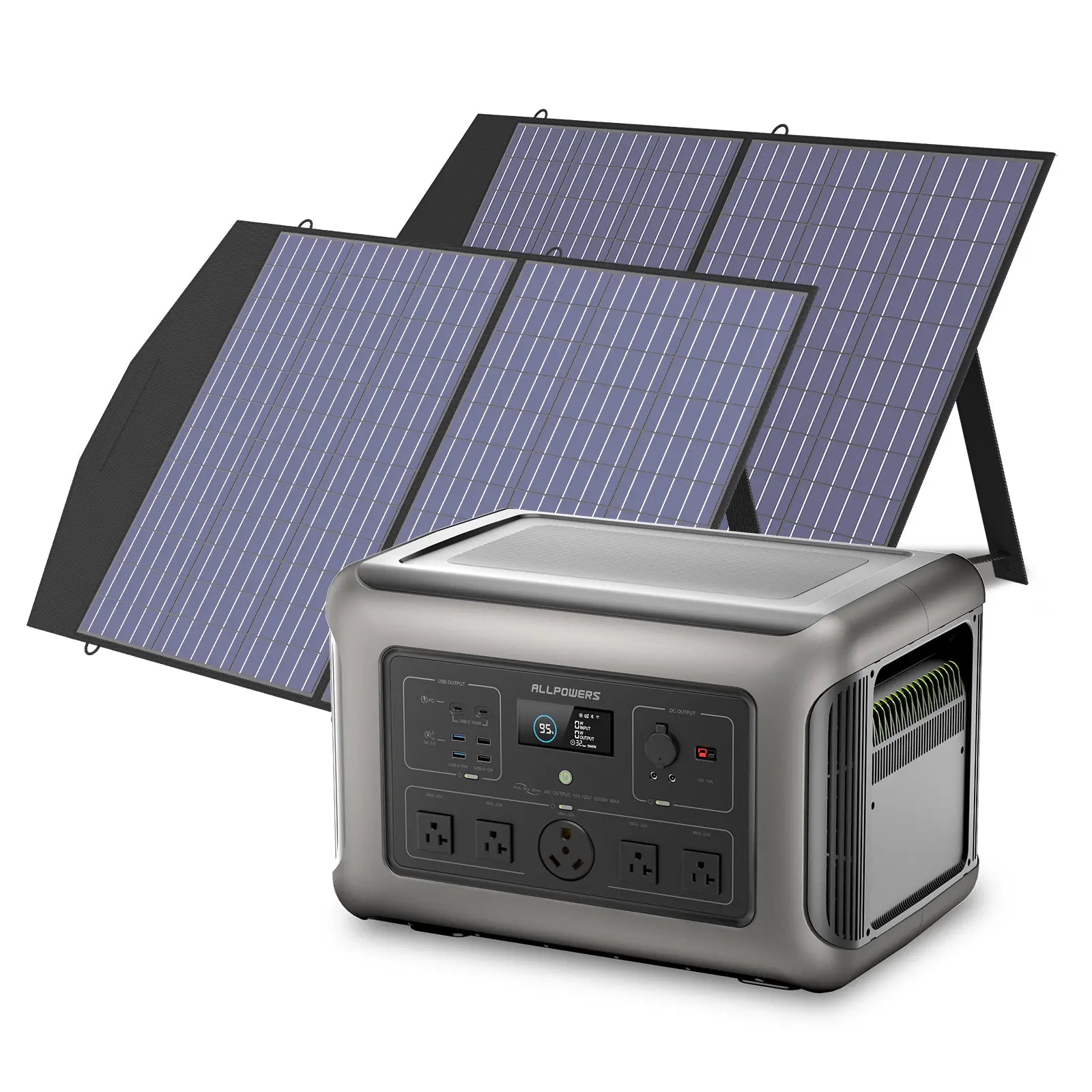 ALLPOWERS Solar Generator Kit 3200W (R3500 + 2 x SP027 100W Solar Panel)