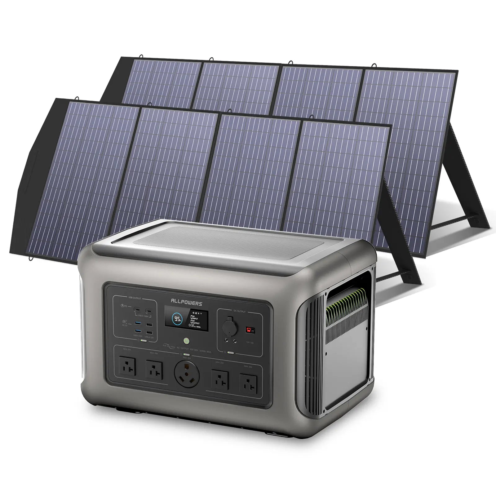 ALLPOWERS Solar Generator Kit 3200W (R3500 + 2 x SP033 200W Solar Panel)