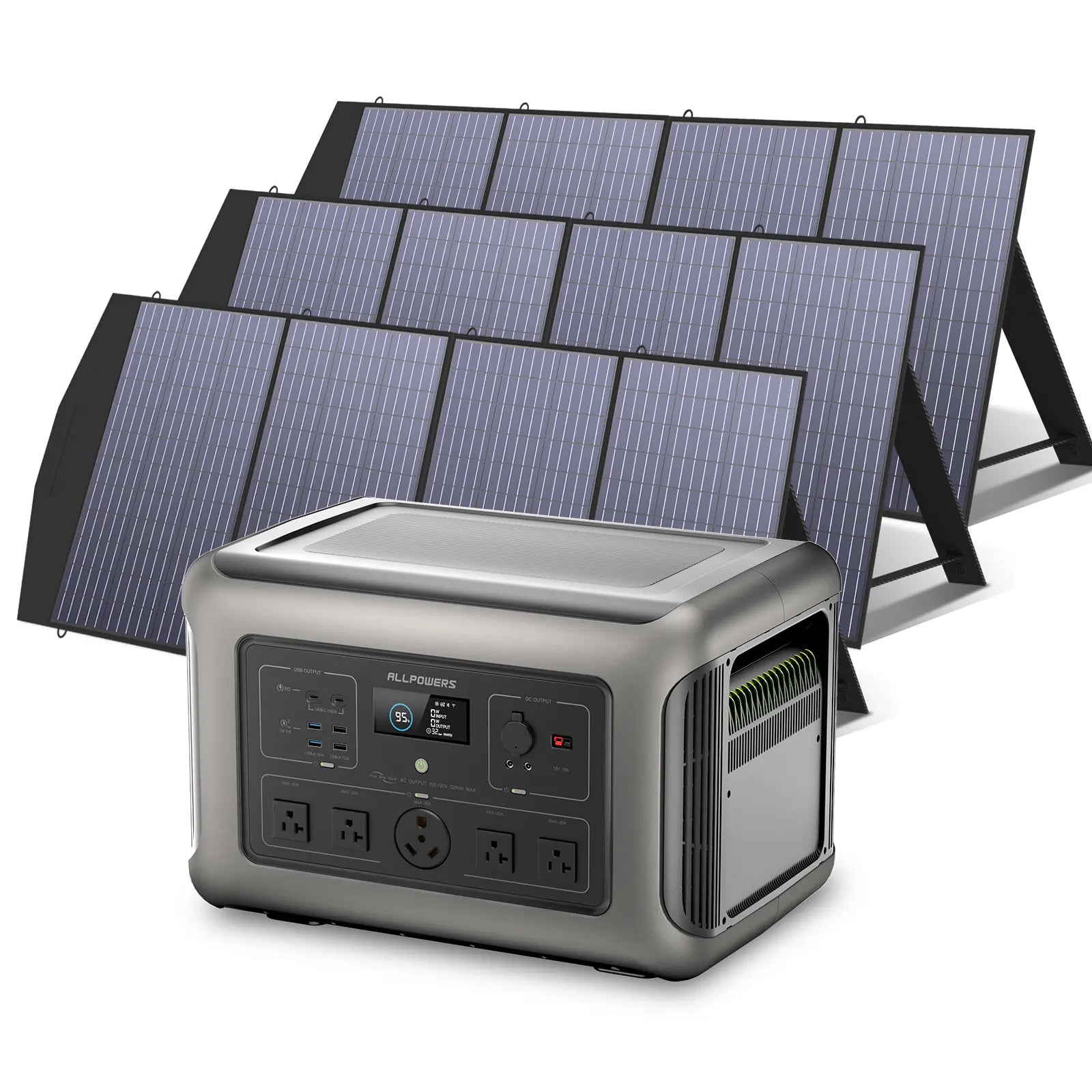 ALLPOWERS Solar Generator Kit 3200W (R3500 + 3 x SP033 200W Solar Panel)