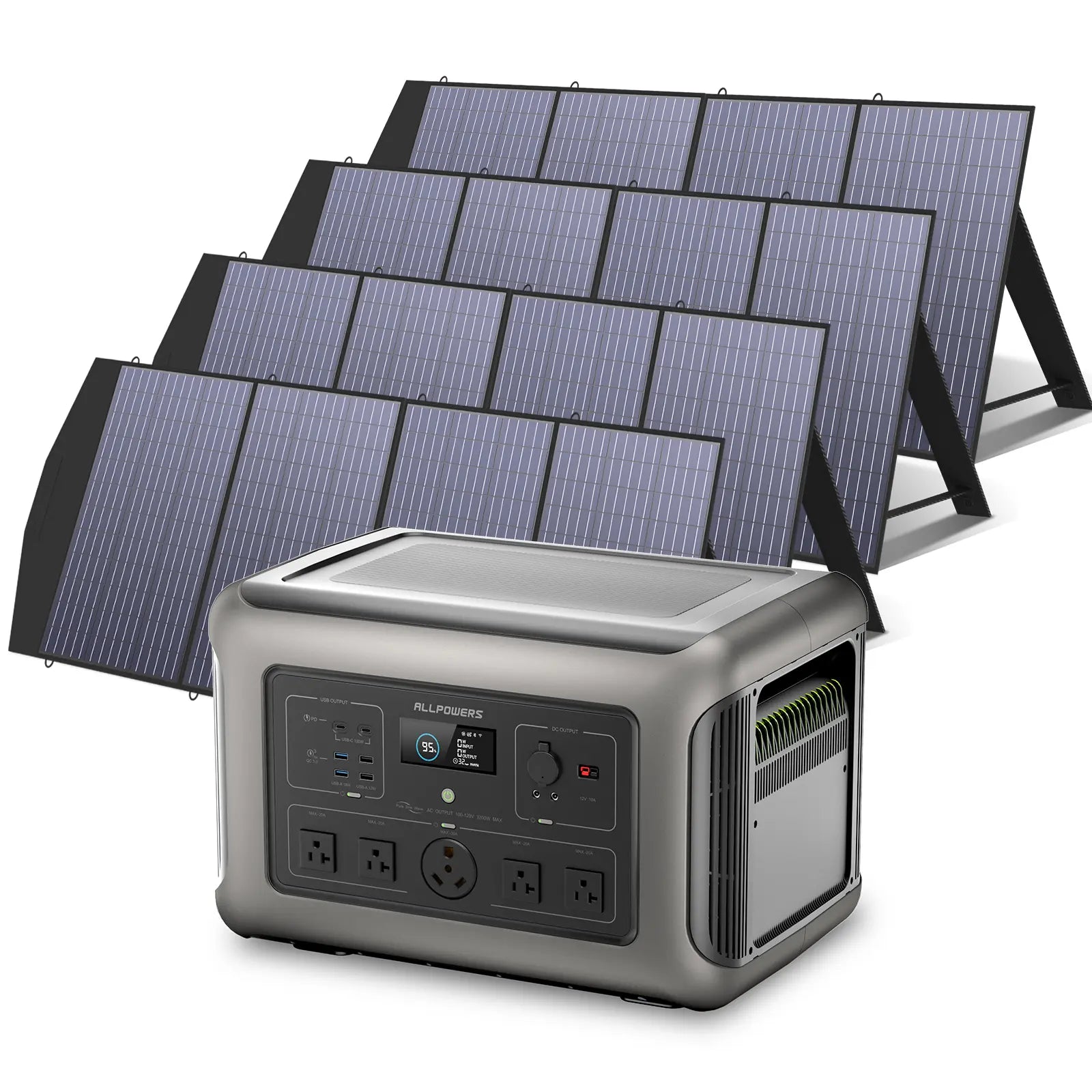 ALLPOWERS Solar Generator Kit 3200W (R3500 + 4 x SP033 200W Solar Panel)