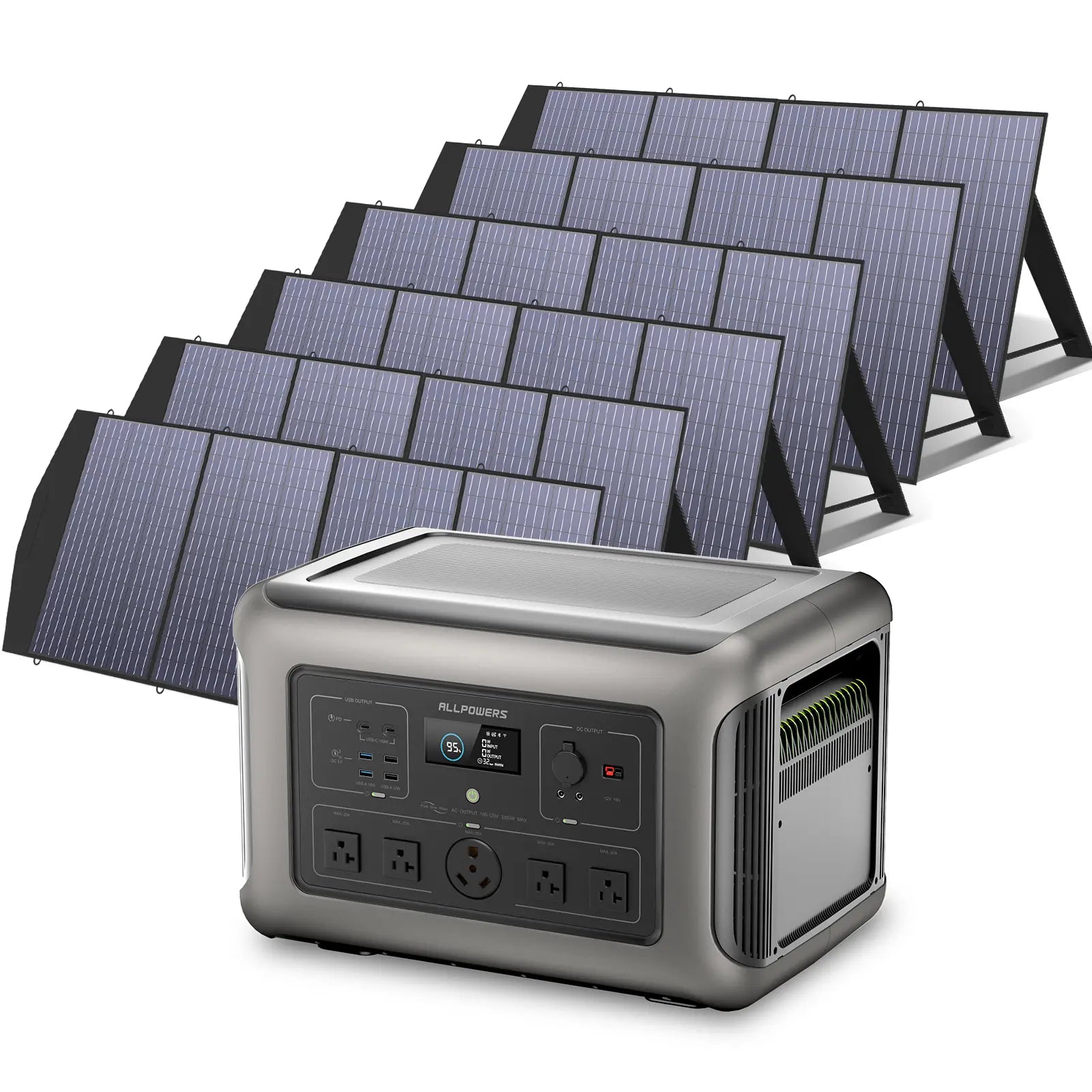ALLPOWERS Solar Generator Kit 3200W (R3500 + 6 x SP033 200W Solar Panel)
