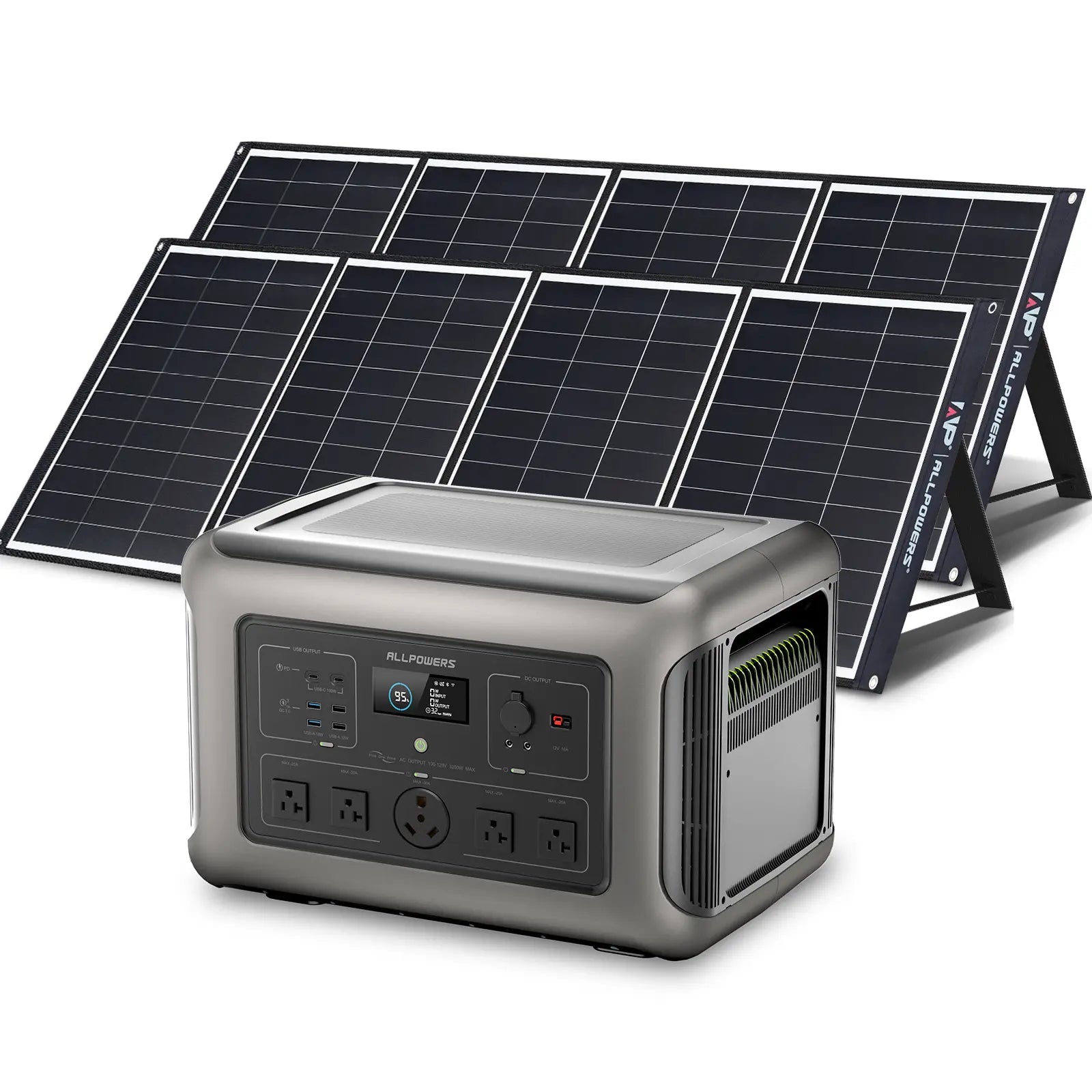 ALLPOWERS Solar Generator Kit 3200W (R3500 + 2 x SP035 200W Solar Panel)