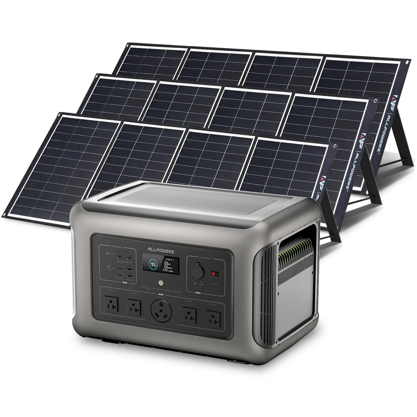 ALLPOWERS Solar Generator Kit 3200W (R3500 + 3 x SP035 200W Solar Panel)