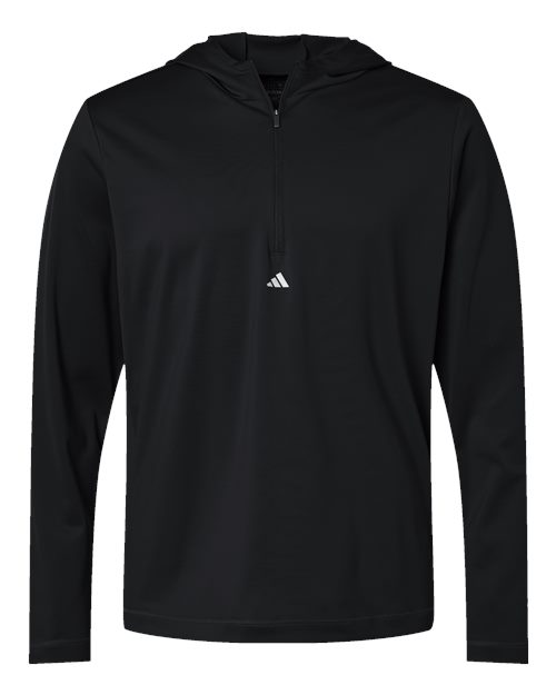 Adidas Lightweight Performance Quarter-Zip Hooded Pullover A596 Plus Size