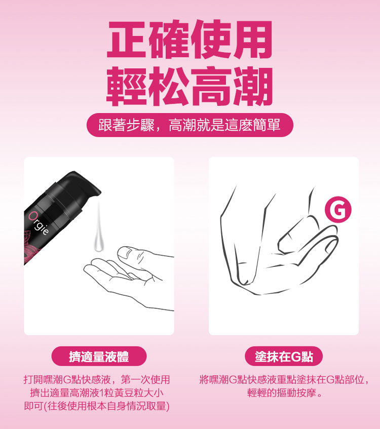 Orgie跳跳糖式G點高潮液 | 如何使用 | 使用方法