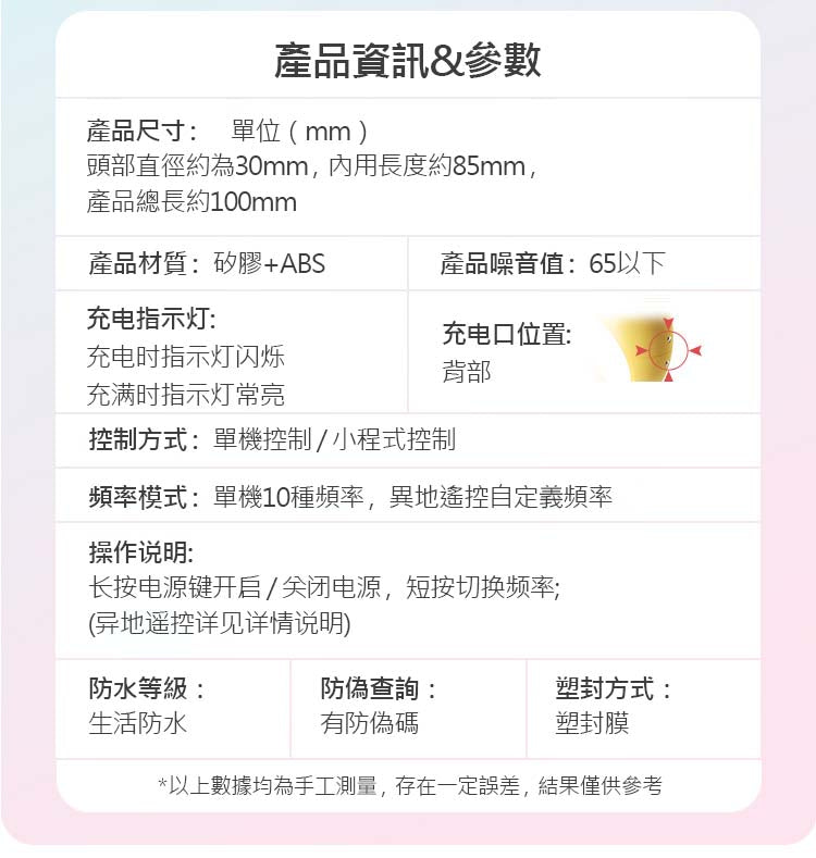 謎姬雙頭無綫跳蛋 產品資訊