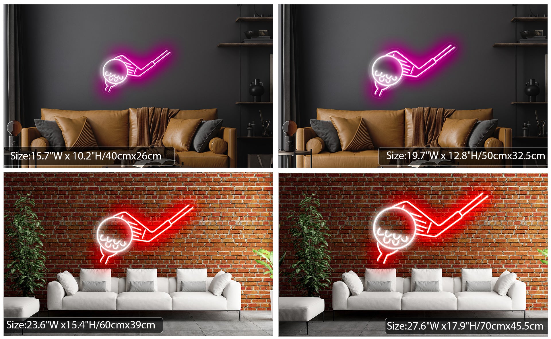Playing Golf Neon Sign Wall Art,
