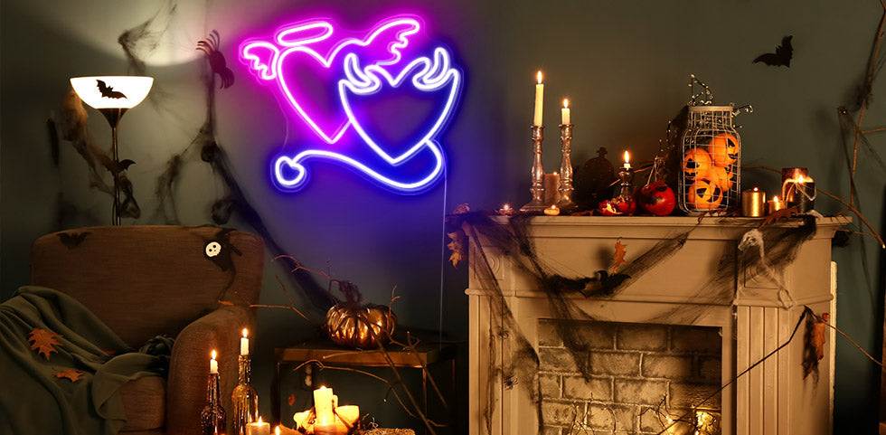 On Halloween Angel neon