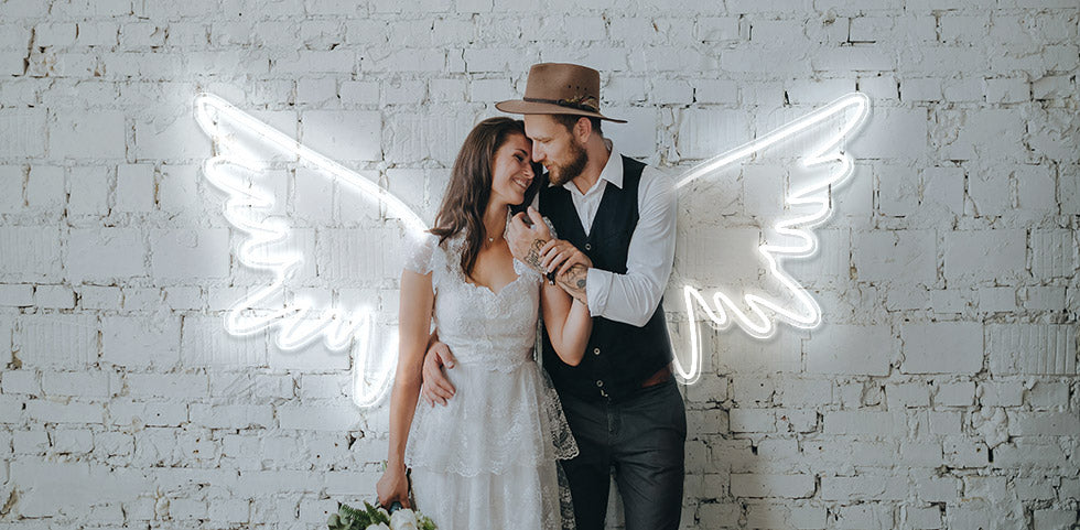Angelic Wings personalised neon sign