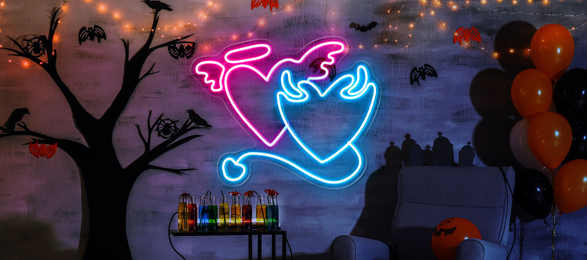 Angels and Demons neon signs