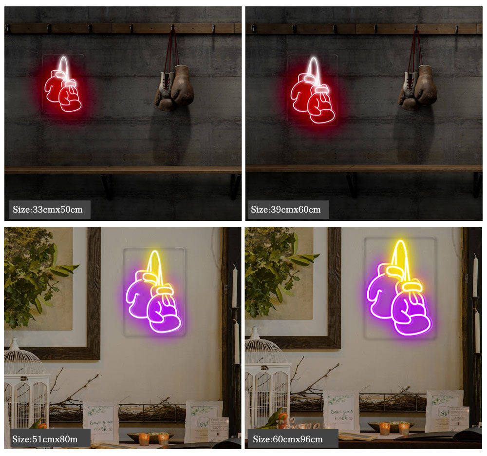 Boxing Gloves Neon Sign, Boxing Neon Sign