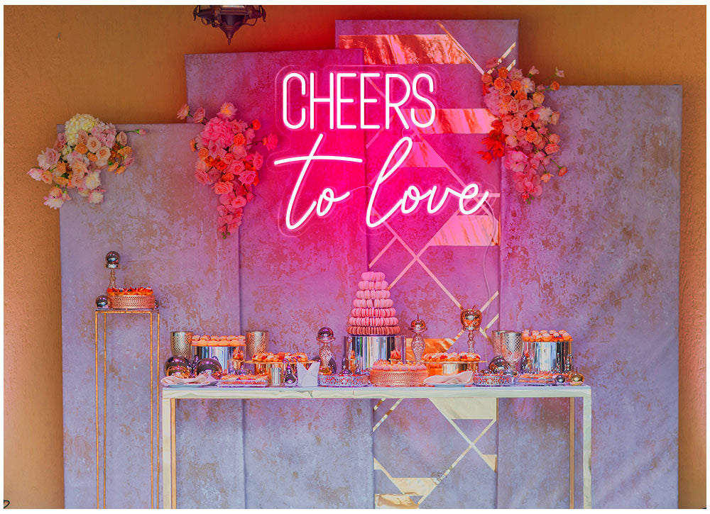 Cheers to love Bridal shower neon ligh