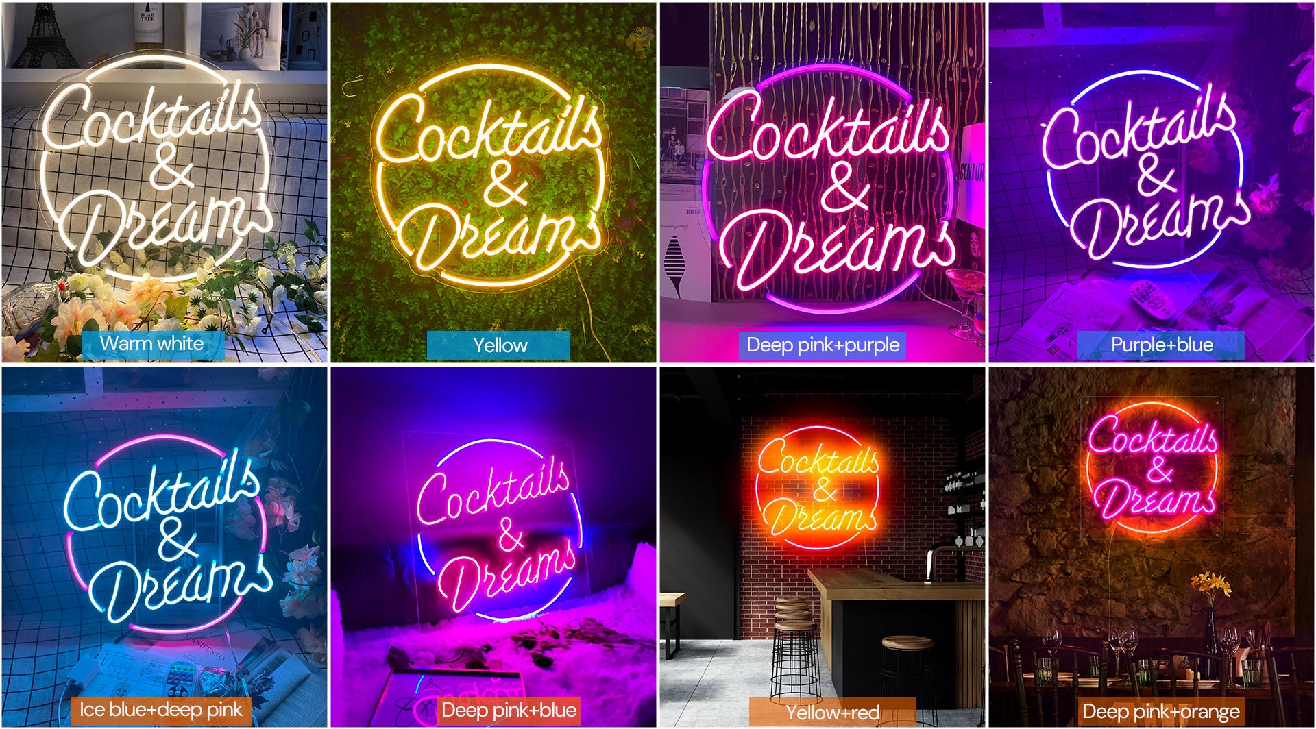 custom cocktails&dream neon sign