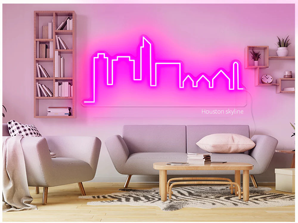 Houston skyline neon