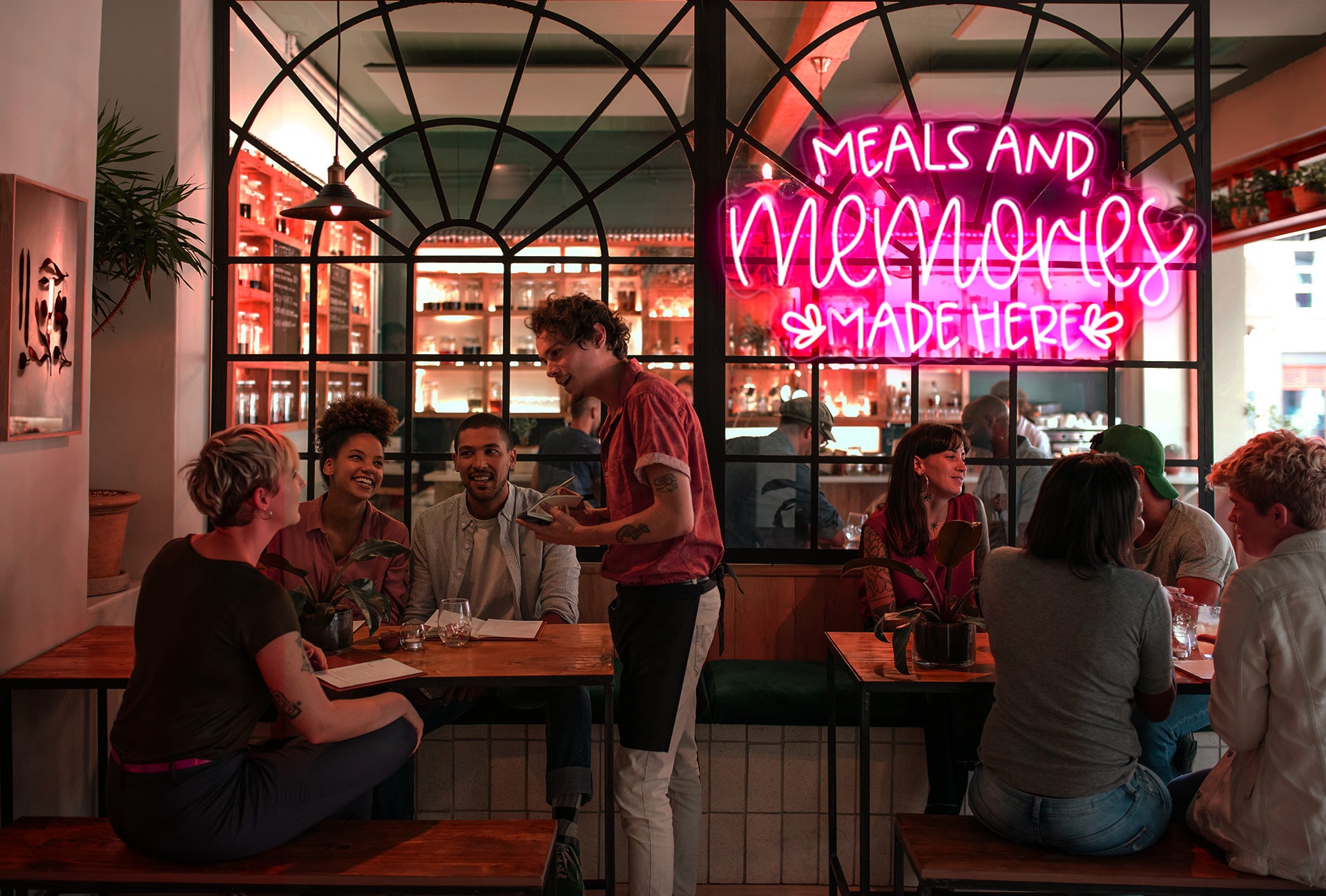Meals and Memories Made Here LED Neon Signs