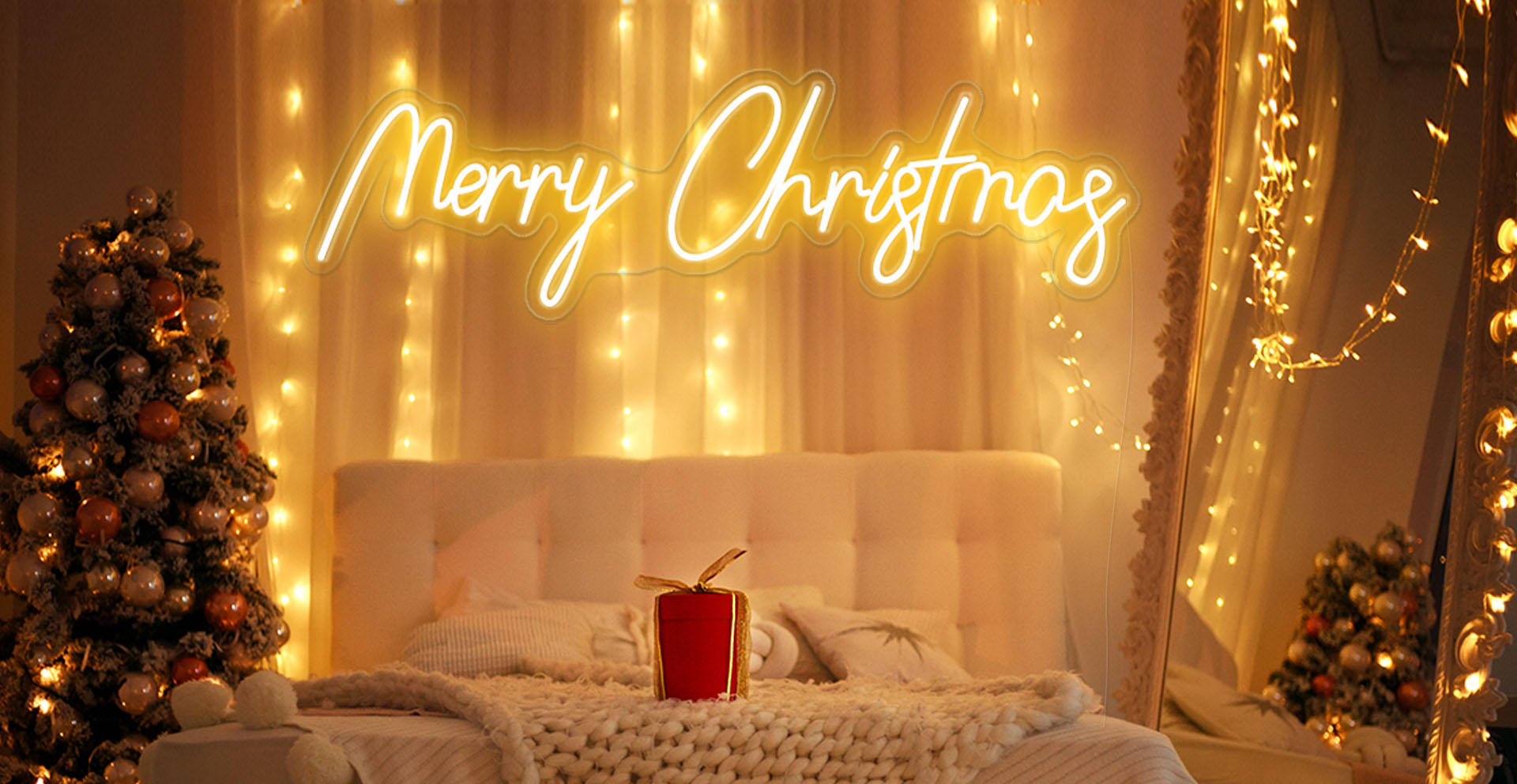 merry christmas neon sign