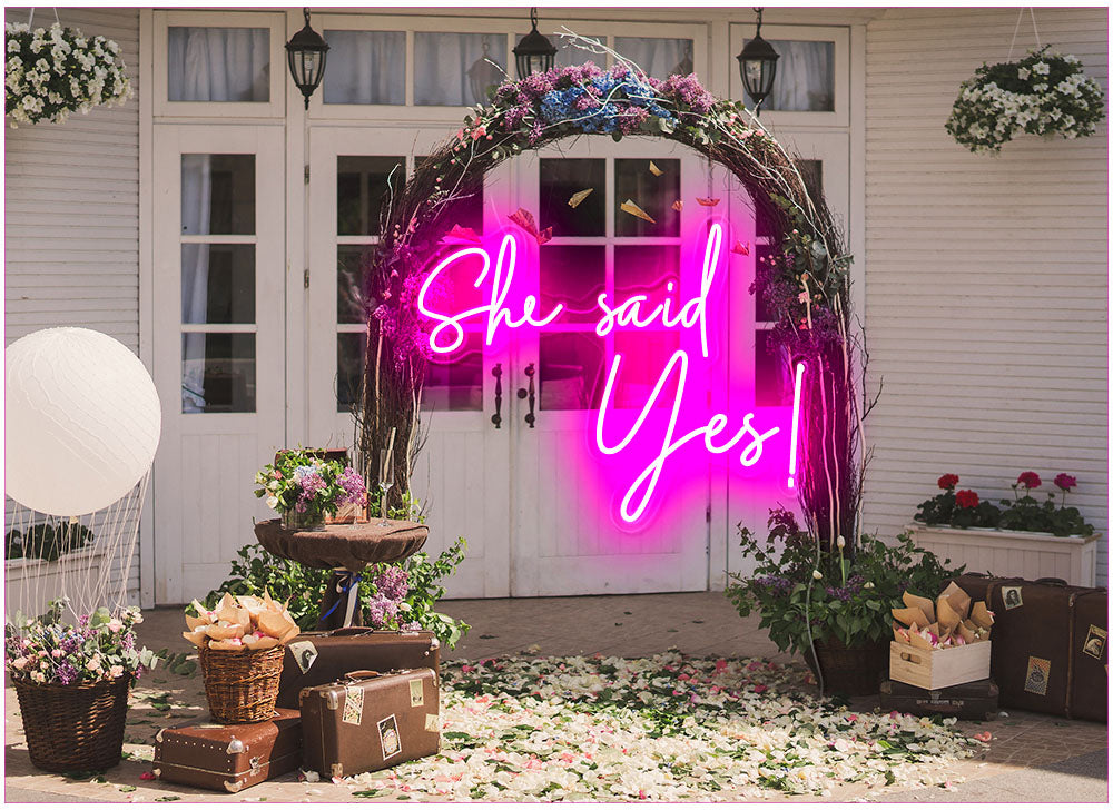"She Said Yes "outdoor neon signs