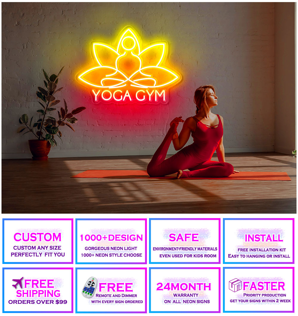 Yoga gym neon sign Custom gym neon sign