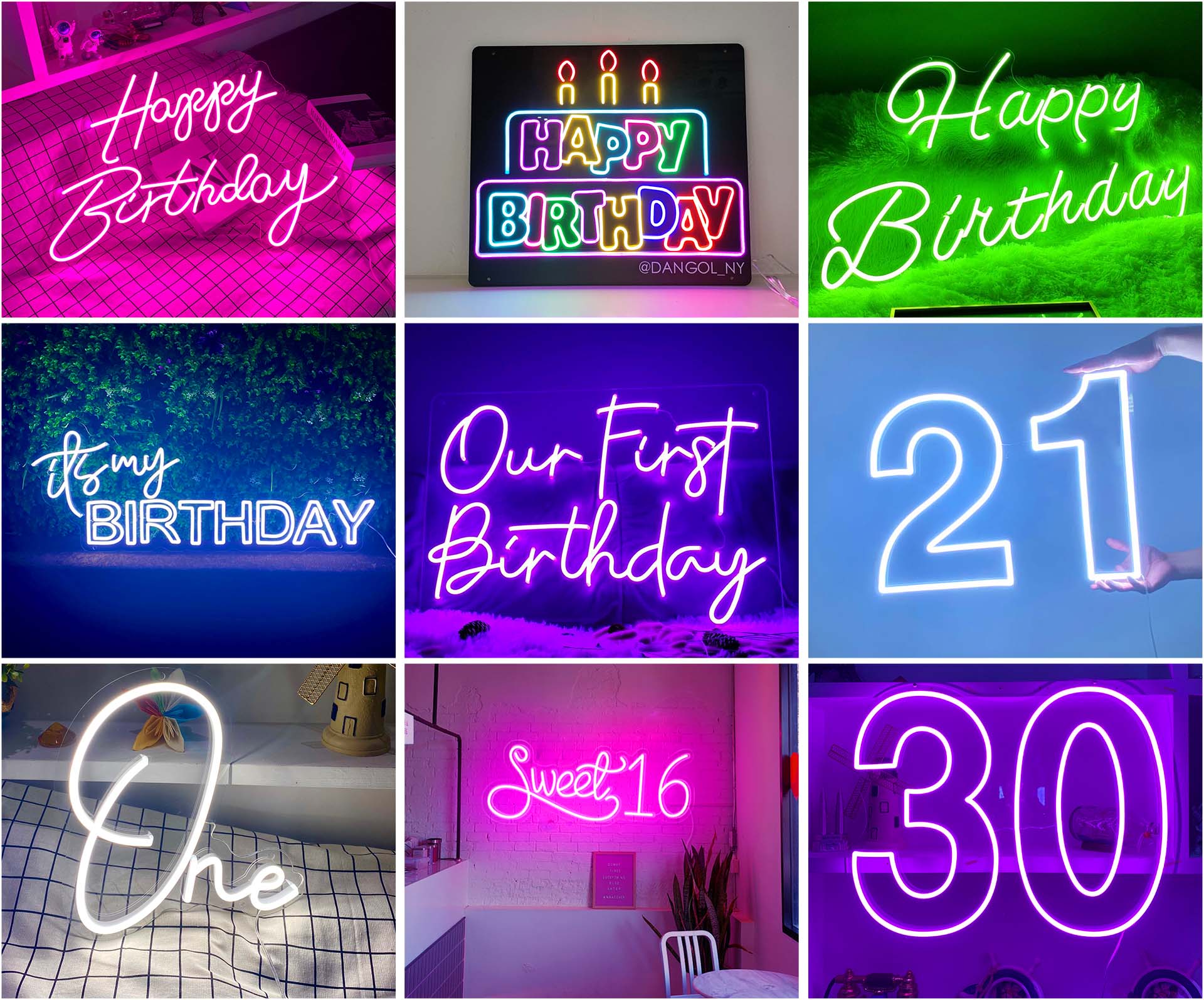 birthday neon light