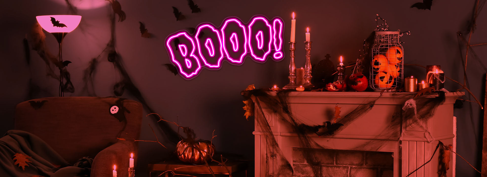 booo neon wall decoration